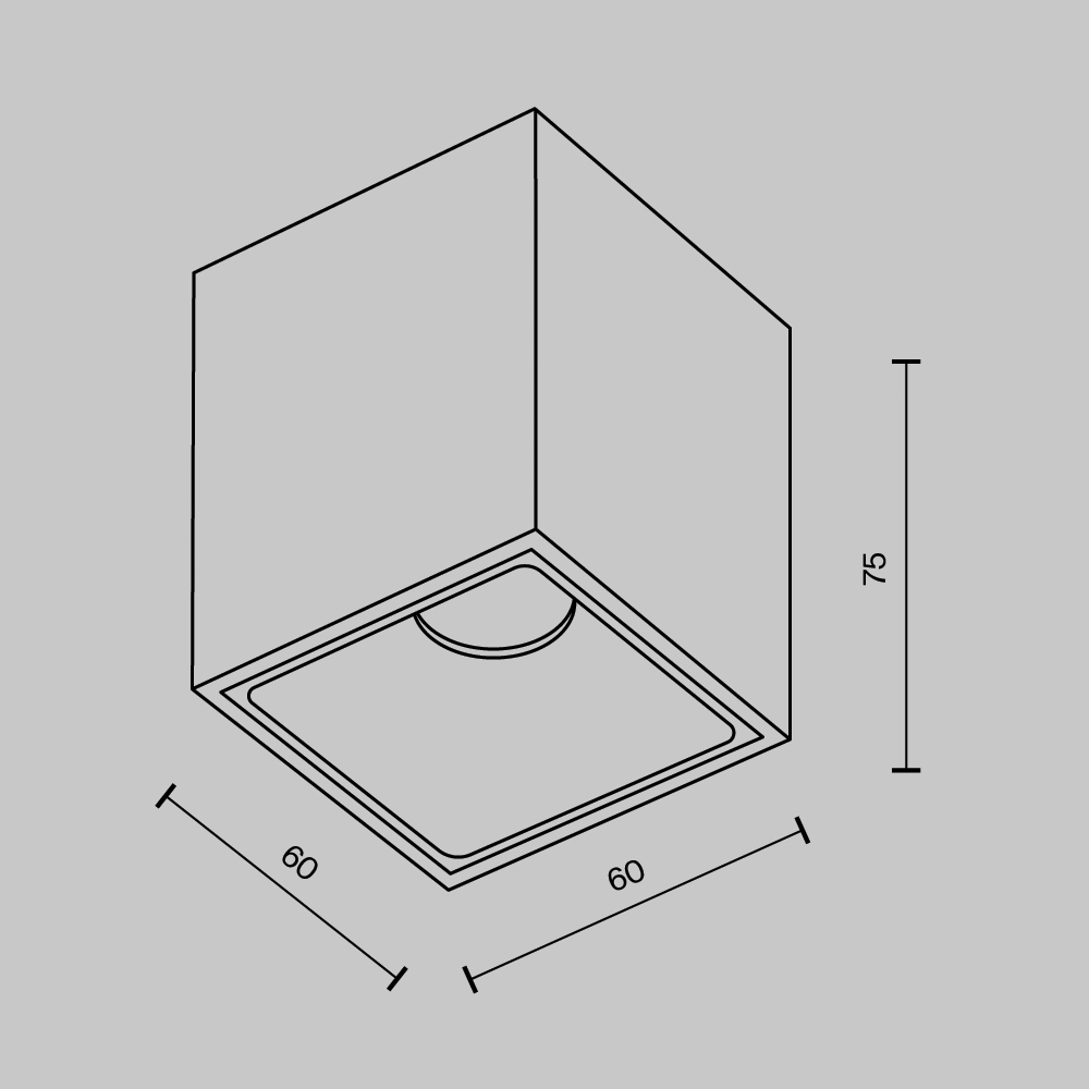 Потолочный светильник Technical C065CL-8W4K-SQ-B