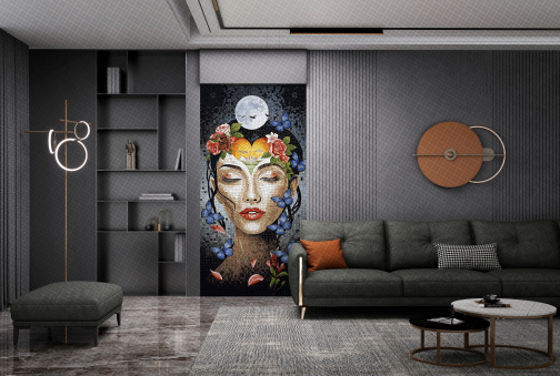 Керамогранит Декоративное панно MDetails Moon Lady (набор из 4шт. 60x120) 120x240