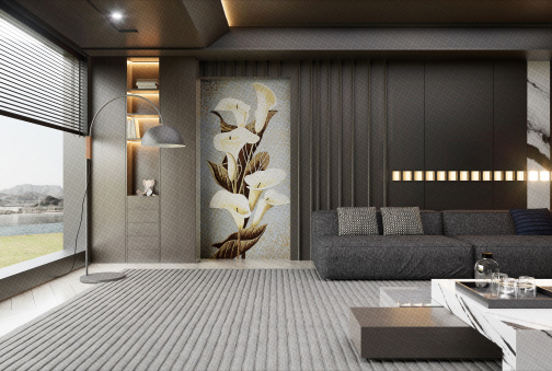 Керамогранит Декоративное панно MDetails Moon Lily (набор из 4шт. 60x120) 120x240