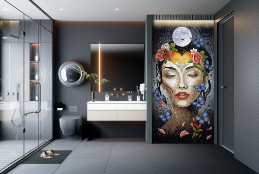 Керамогранит Декоративное панно MDetails Moon Lady (набор из 4шт. 60x120) 120x240