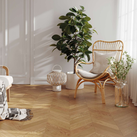 Паркет елка ESTA Chevron 15518 Oak Chevron AB Extra Matt Light Brush 575 x 120 x 14мм
