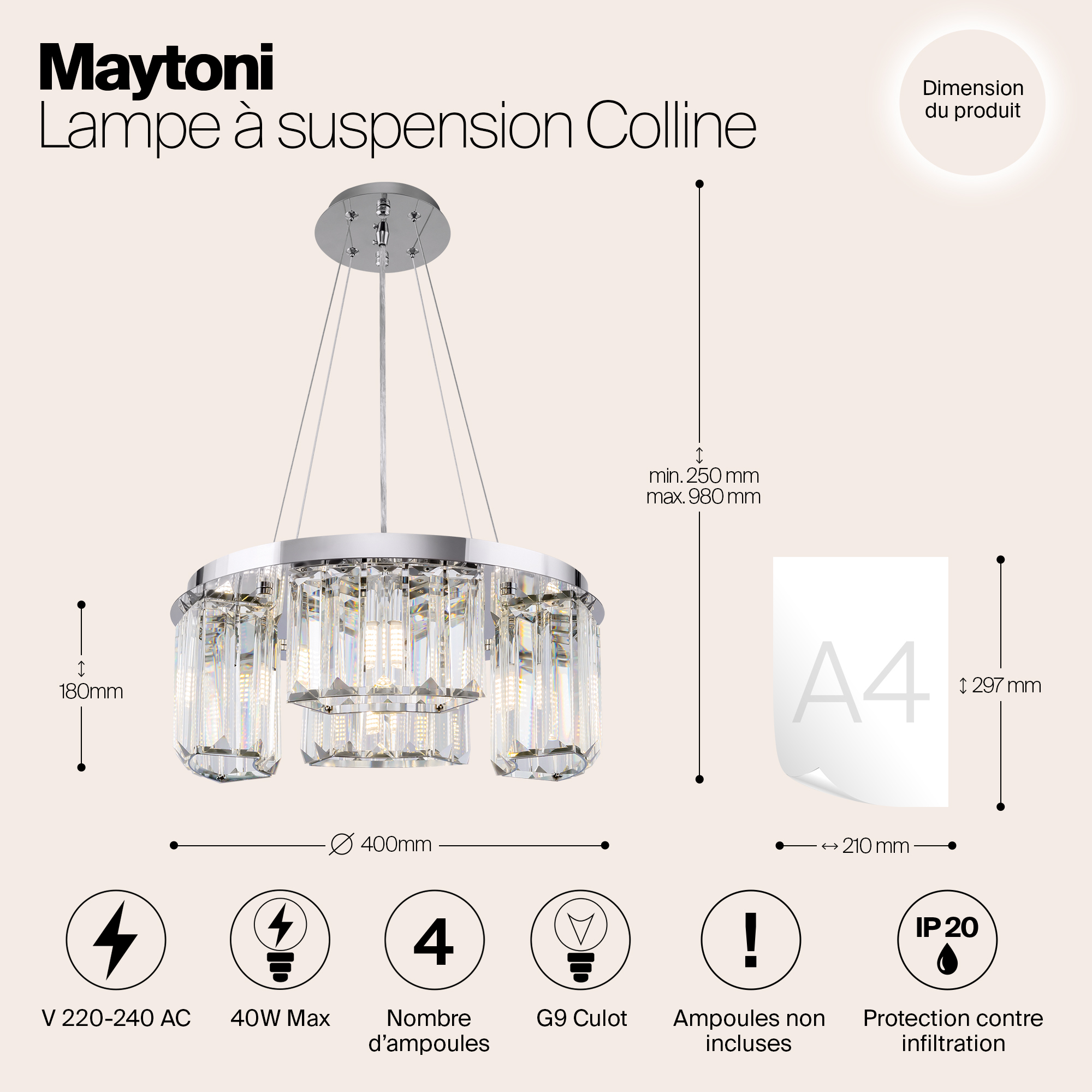 Подвесной светильник Maytoni MOD083PL-04CH