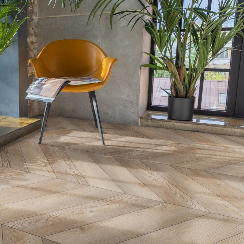 Кварц виниловый ламинат Aquafloor Parquet Glue Chevron AF2555PGCh