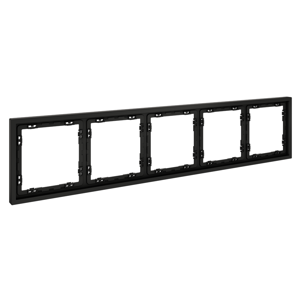 Рамка пластиковая VOLTUM S70 на 5 постов, (черный матовый)