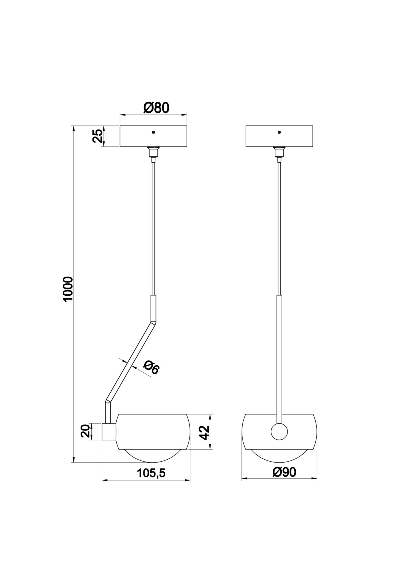 Подвесной светильник Technical MOD072PL-L8W3K