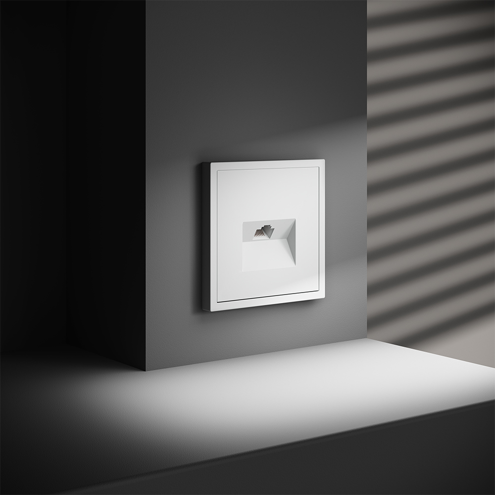 Розетка компьютерная встраиваемая VOLTUM S70 RJ45 кат.6, (белый матовый)