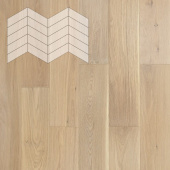 Паркет Елка Французская Lab Arte Chevron Дуб Селект Чегет белый лак 400/337х110х14/3/60°