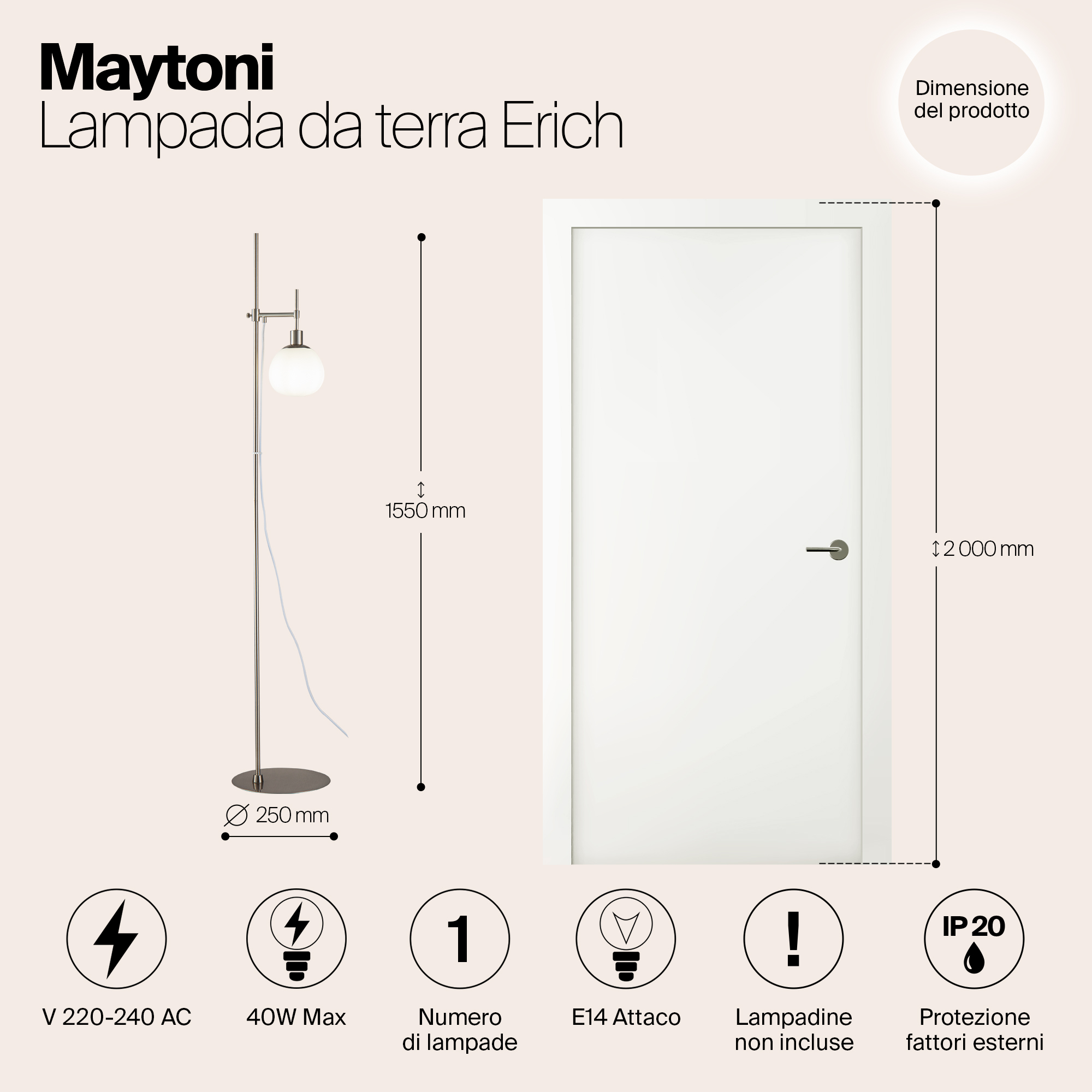 Напольный светильник (торшер) Maytoni MOD221-FL-01-N