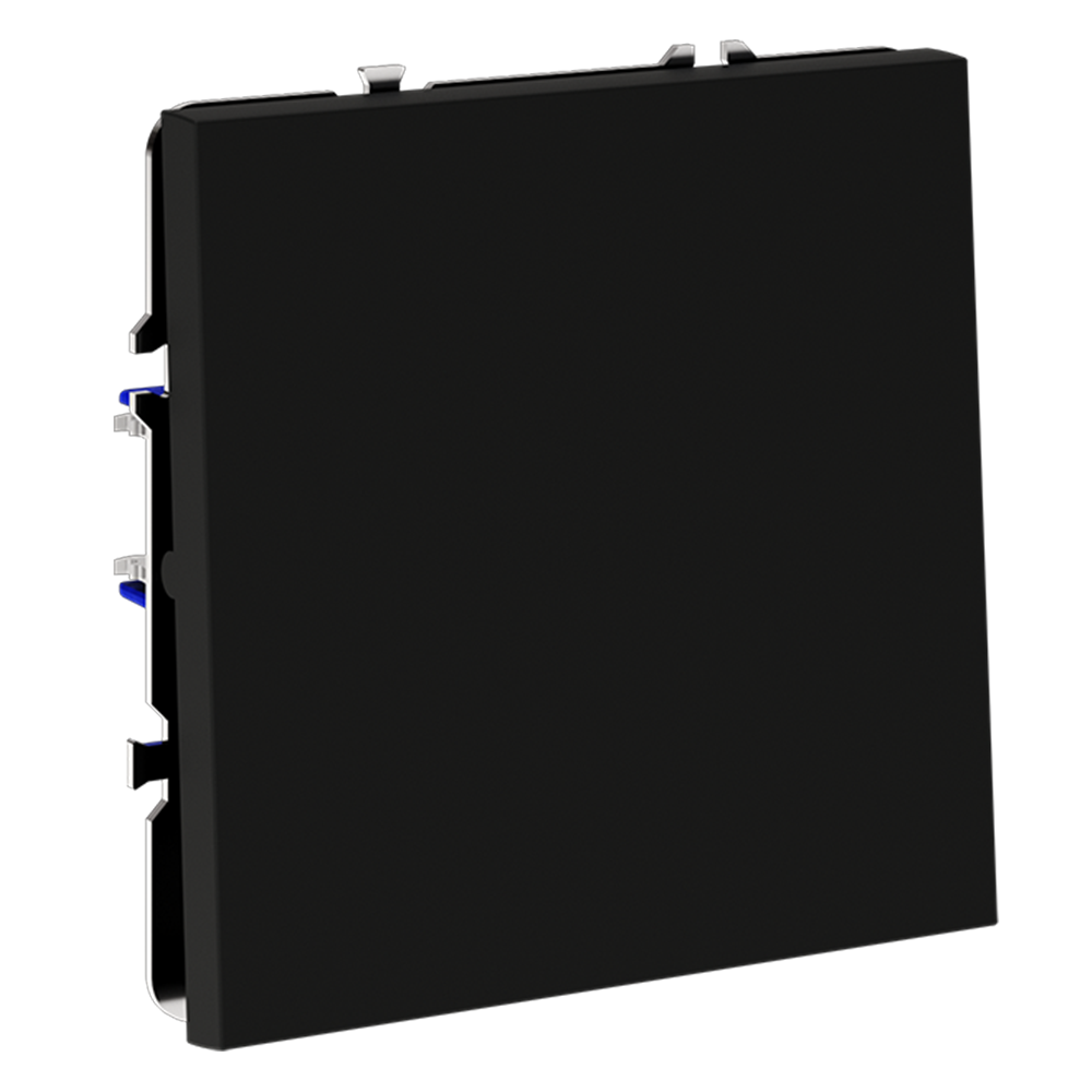 Перекрестный переключатель встраиваемый VOLTUM S70 одноклавишный 10А, (черный матовый)