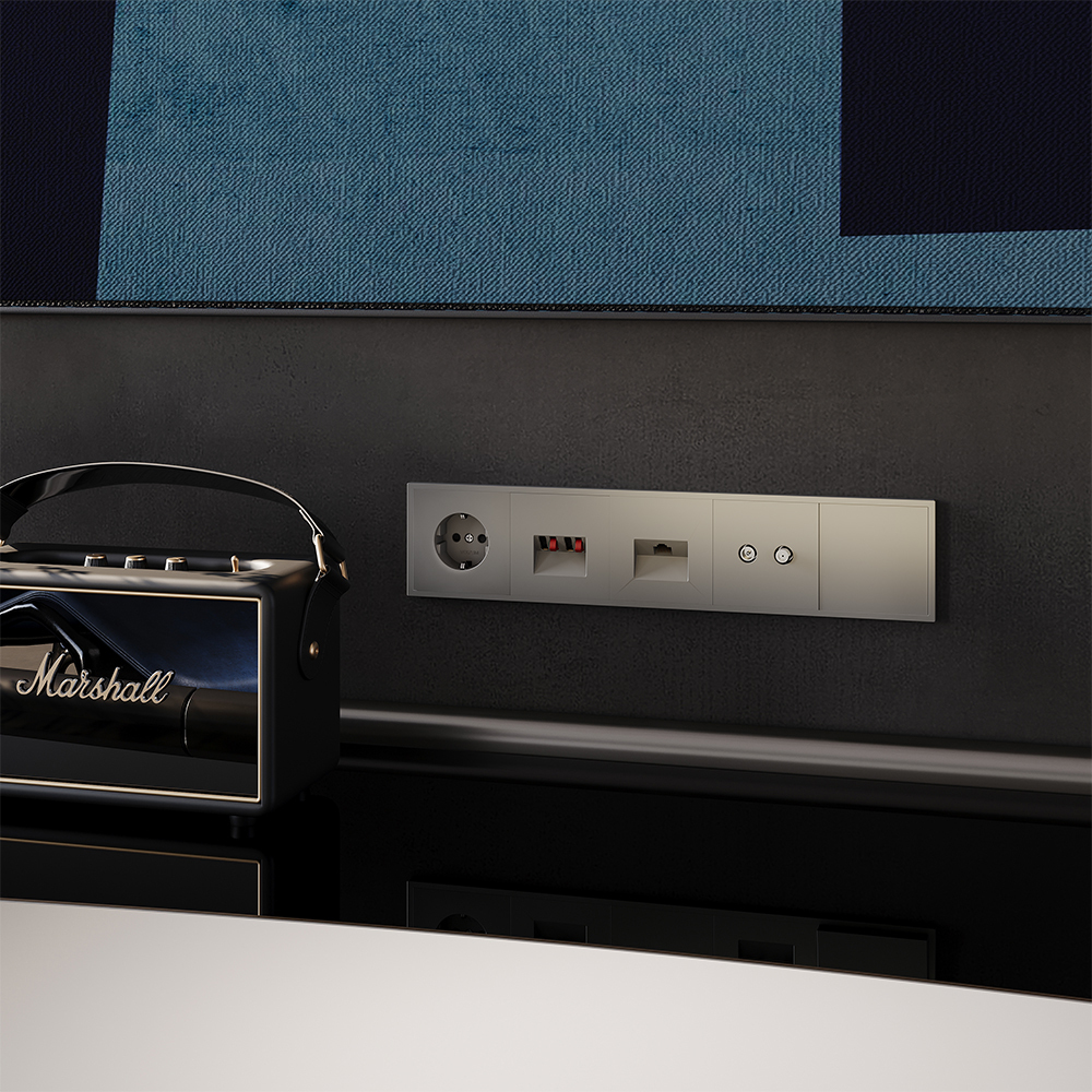 Рамка пластиковая VOLTUM S70 на 5 постов, (кашемир)