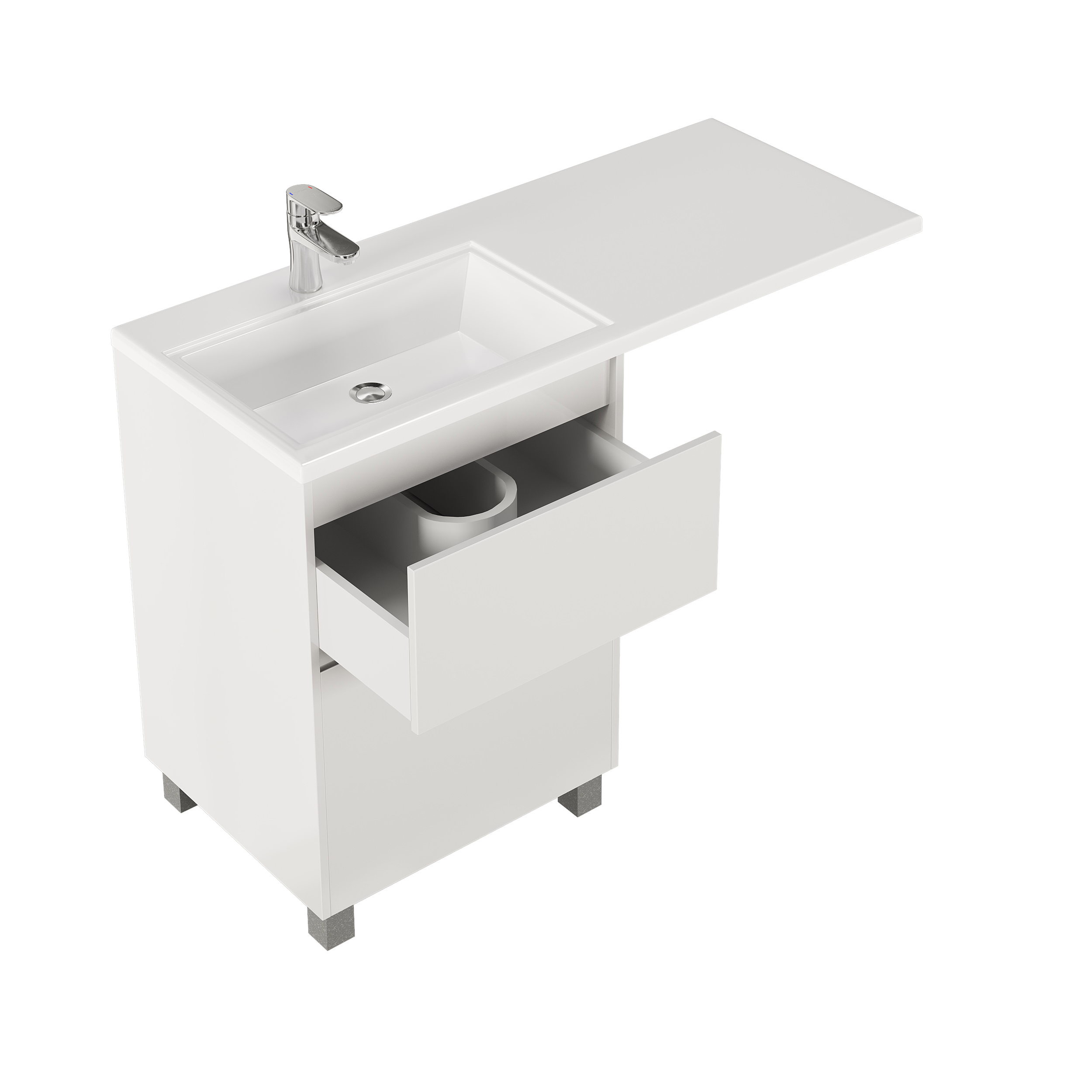 Тумба с раковиной напольная Creto Cafor White 120 левосторонняя