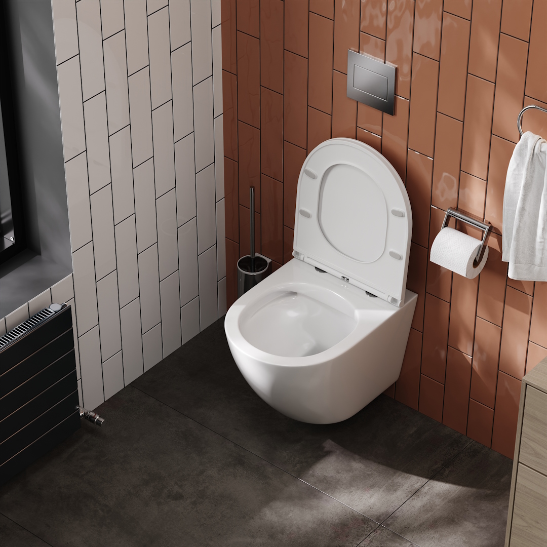 Унитаз подвесной безободковый Creto Cer C5 1005-005Cer-С5W с крышкой-сиденьем микролифт, белый