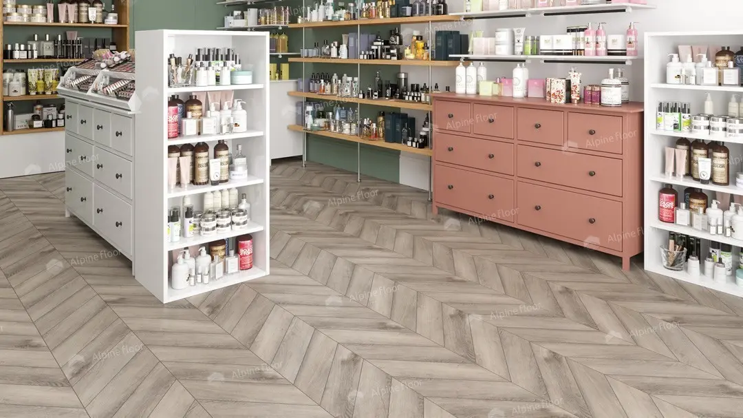 ПВХ-плитка Alpine Floor Chevron Alpine LVT ECO 20-8 Дуб Исида