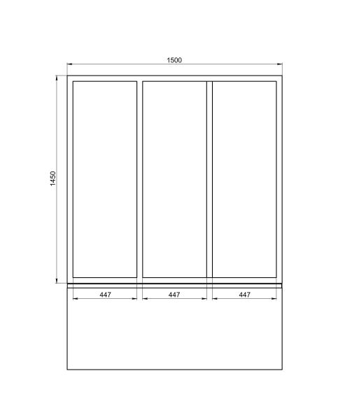 Шторка на ванну Creto Avalon 3.0 150х145 см трёхстворчатая