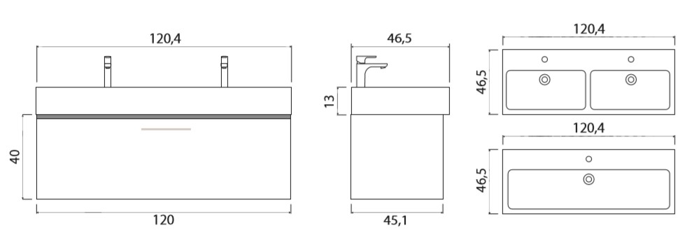 Тумба под раковину Creto Milano 120 Truffle