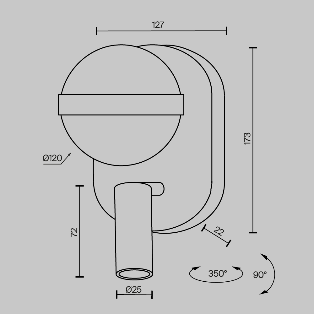 Настенный светильник (бра) Maytoni MOD441WL-L8B3K