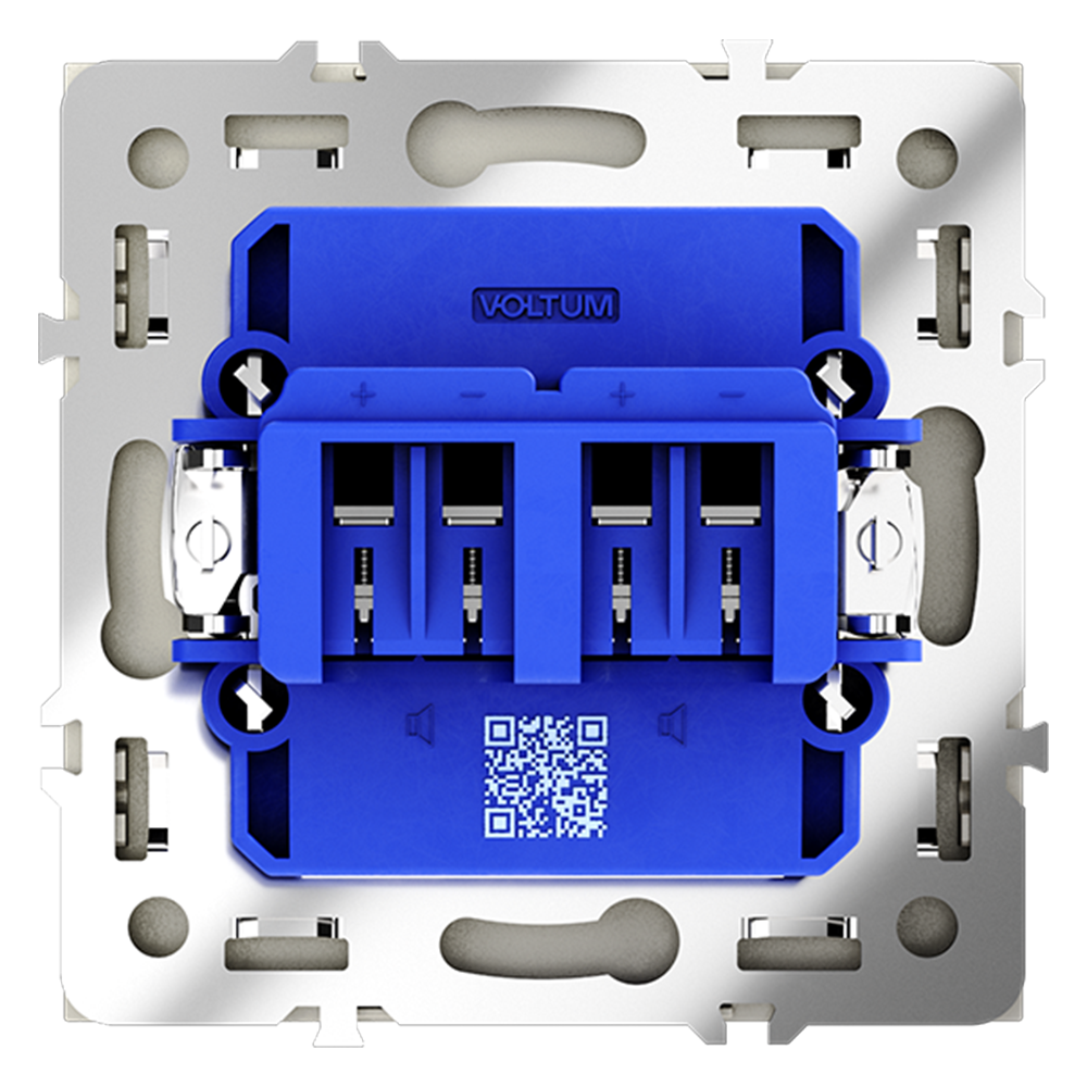 Розетка акустическая встраиваемая VOLTUM S70 4-местная, (сталь)