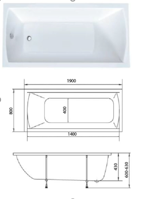 Акриловая ванна 190х80 см Creto Modalia 9-19080 белая