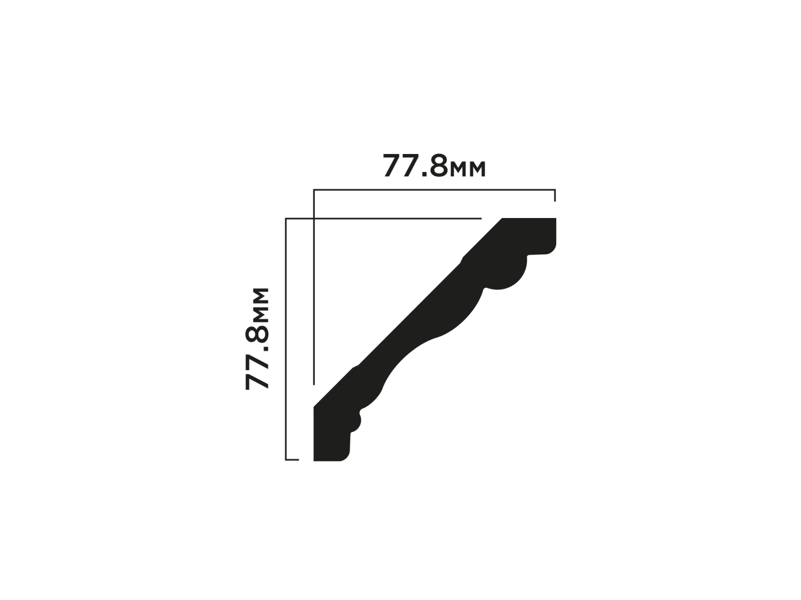 Карниз HIWOOD A1011 77,8 × 77,8 × 2000 мм