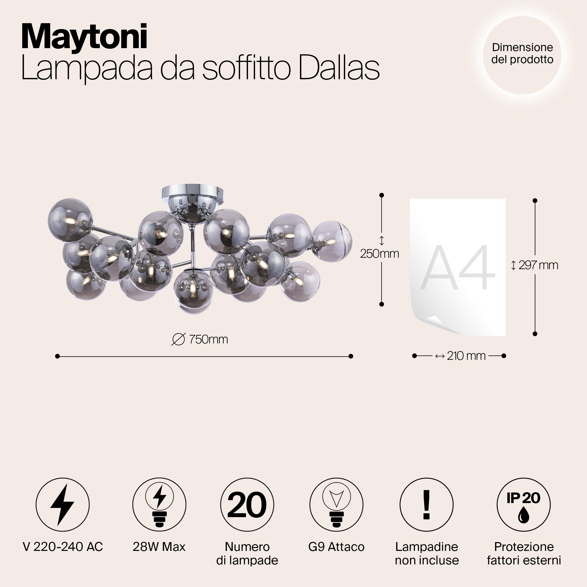 Потолочный светильник Maytoni MOD545PL-20CH