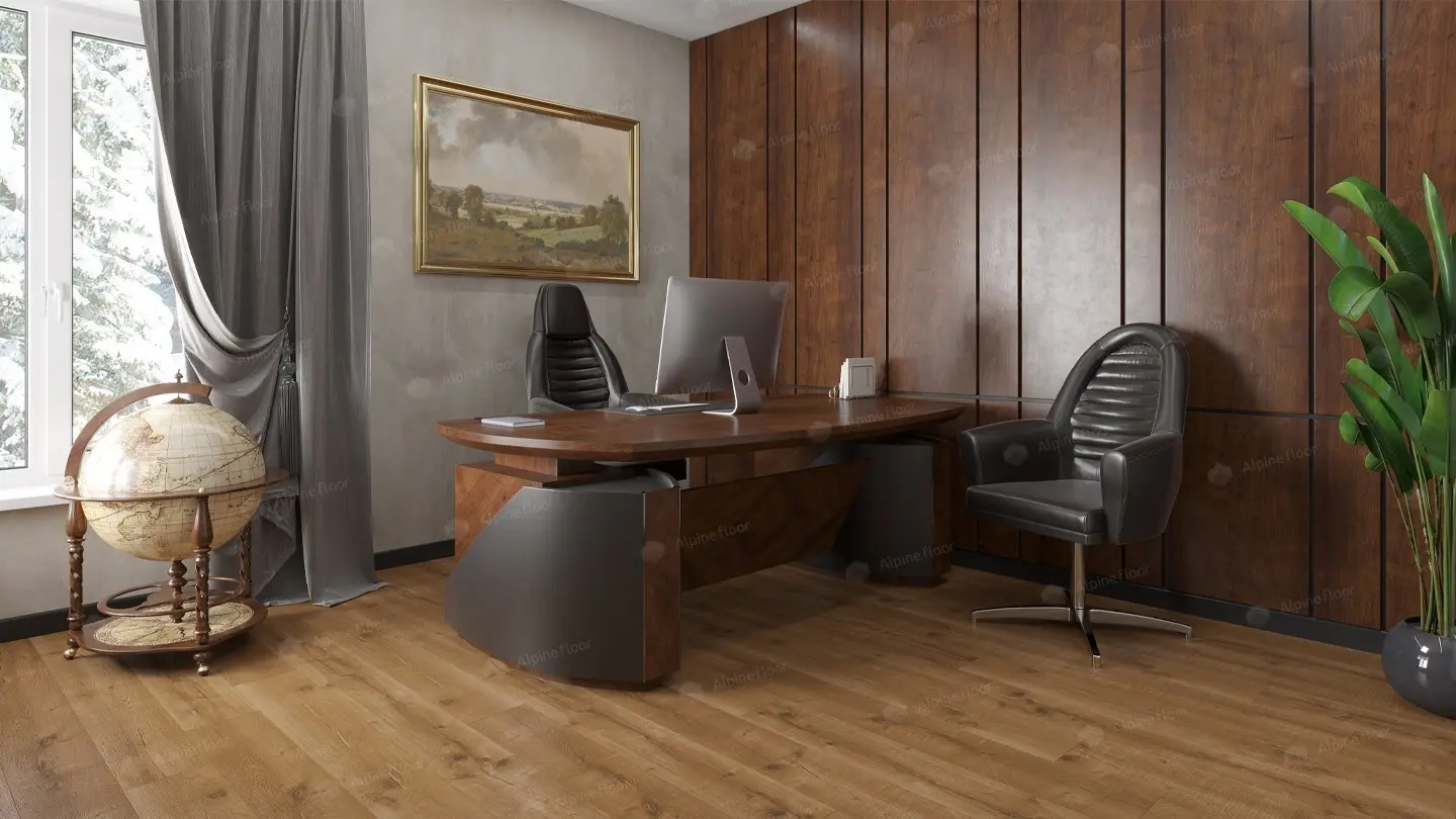 SPC Ламинат Alpine Floor SPC Real Wood ЕСО 2-1 Дуб Royal 4V 43кл