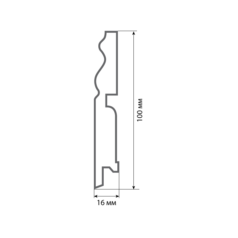 Напольный плинтус Finitura dekor RP 100х16х2400/ белый ASW