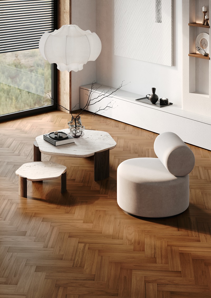 Кварцевый паркет Quartz Parquet Штучный паркет Дуссия Африканская 44-400-63 5/0,6 мм (глянец)