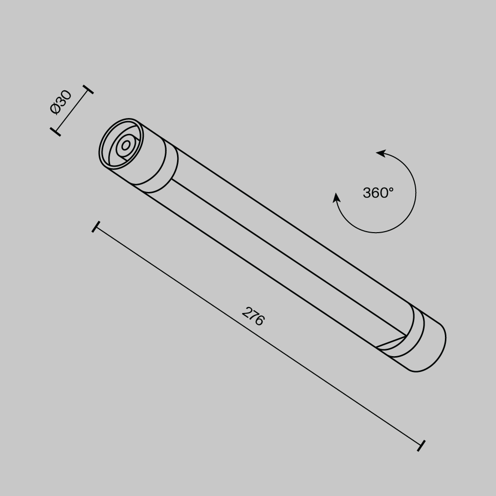Светильник Technical C147CL-L300-6W3K-B
