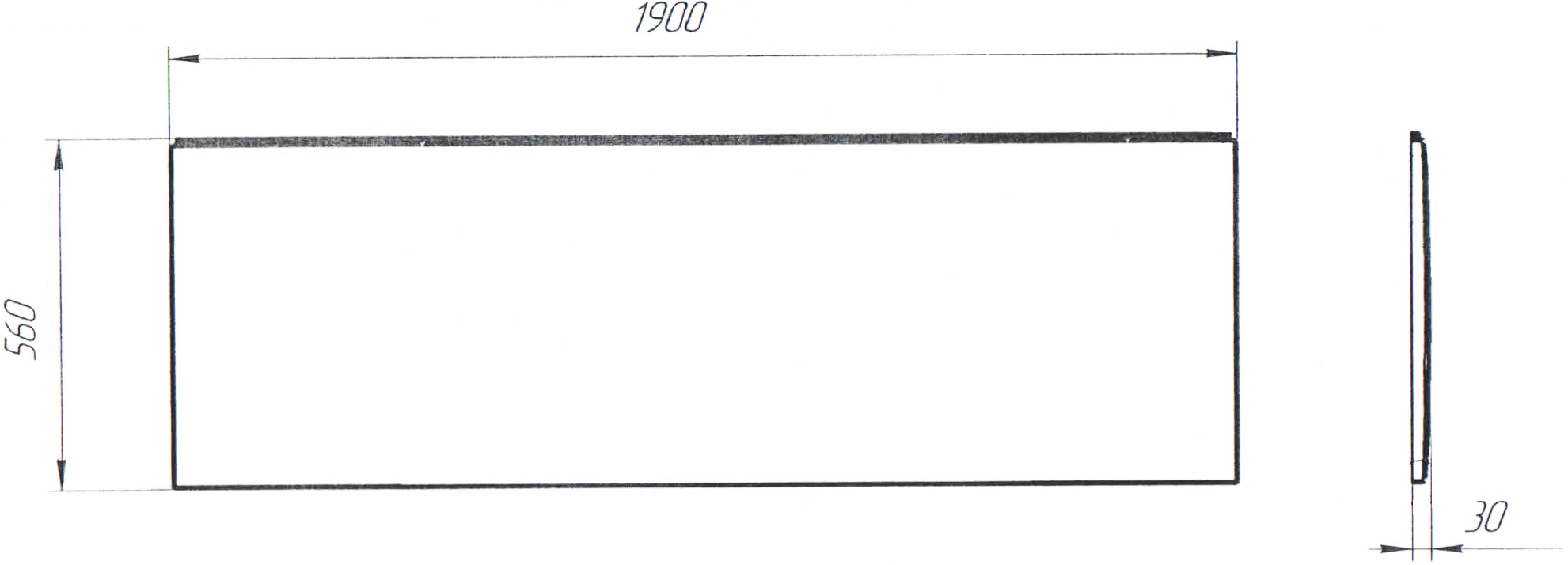 Фронтальная панель 190 см Creto П190MG белая