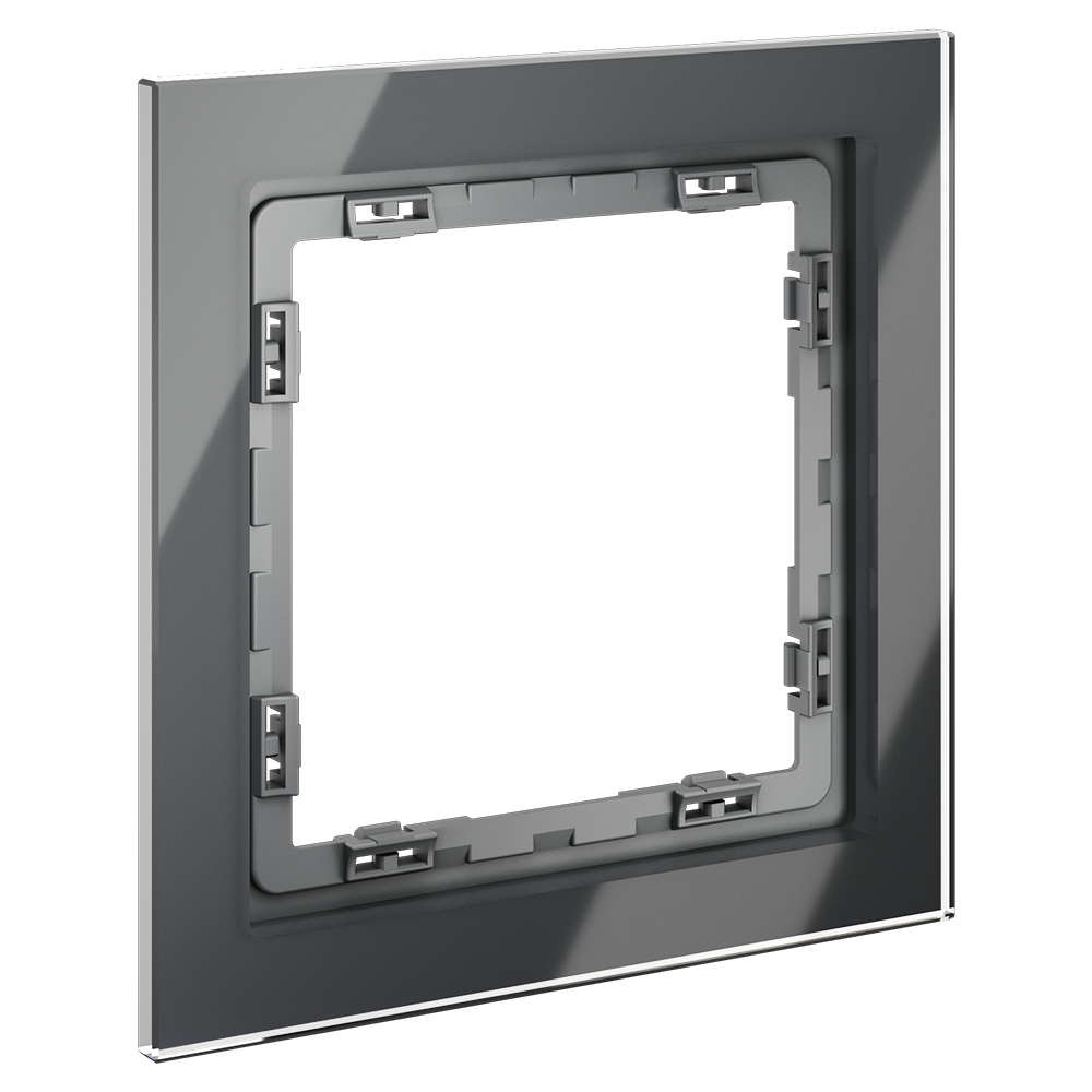 Рамка стеклянная VOLTUM S70 на 1 пост, (графит, стекло)