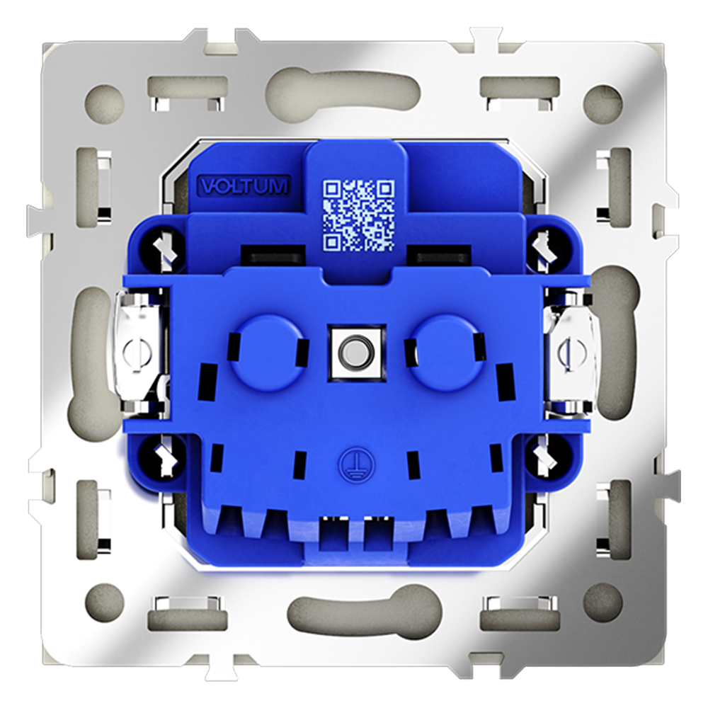 Розетка встраиваемая VOLTUM S70 с заземлением 16А, (сталь)