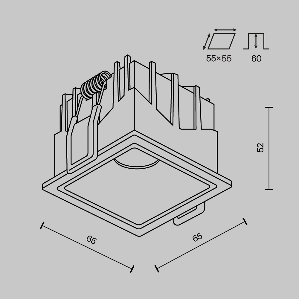Встраиваемый светильник Technical DL043-01-10W4K-SQ-W-1