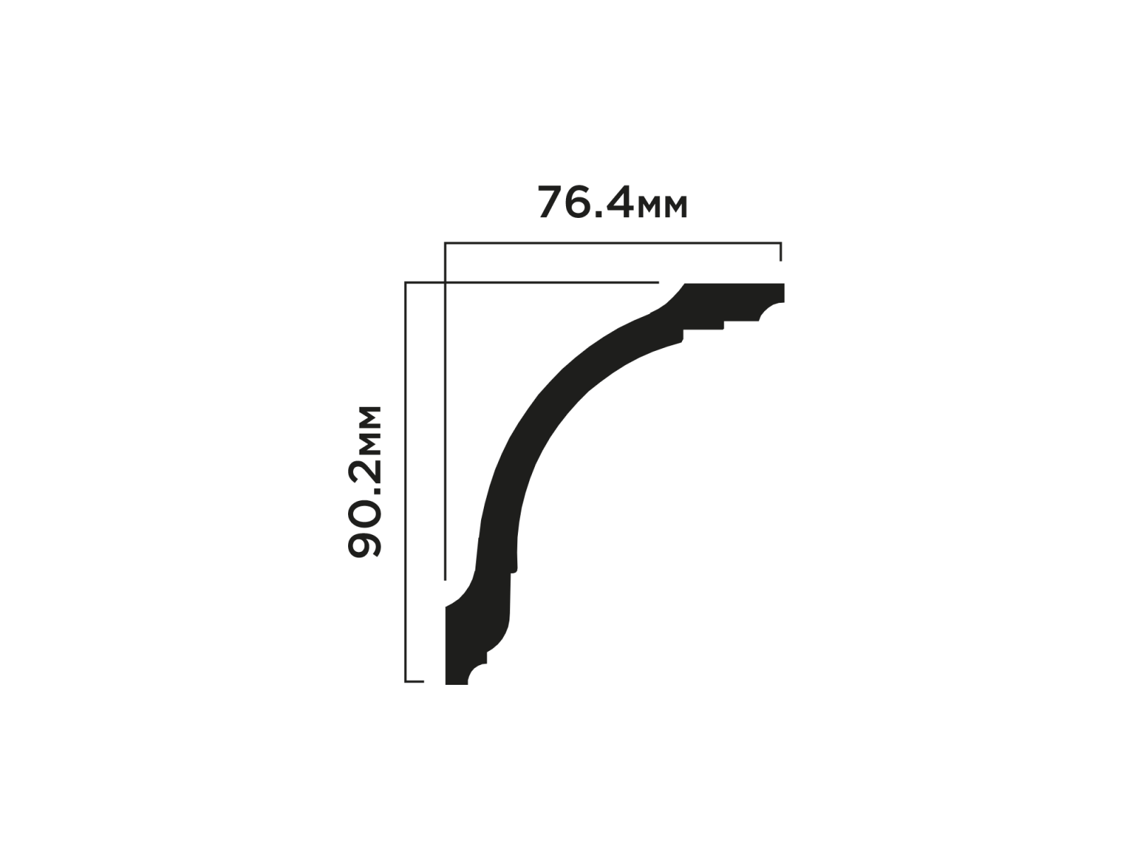Карниз HIWOOD A118 90,2 × 76,4 × 2000 мм