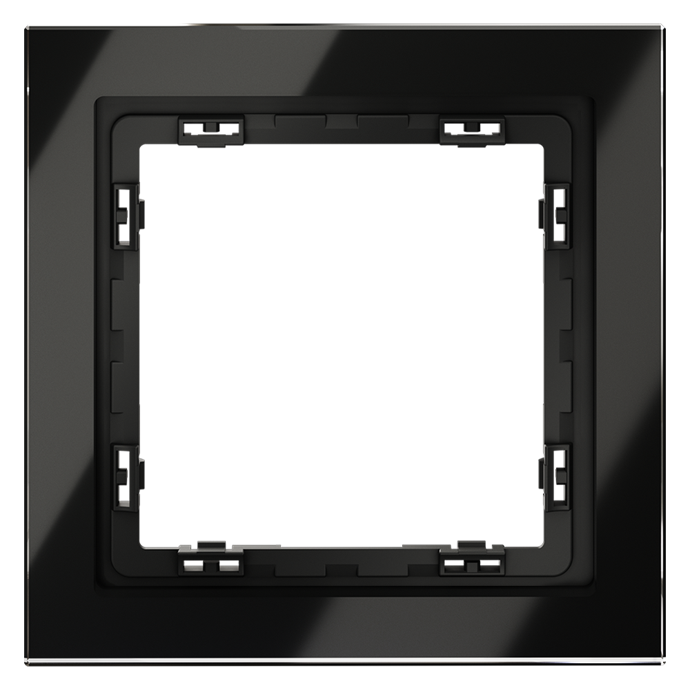 Рамка стеклянная VOLTUM S70 на 1 пост, (черный,стекло)