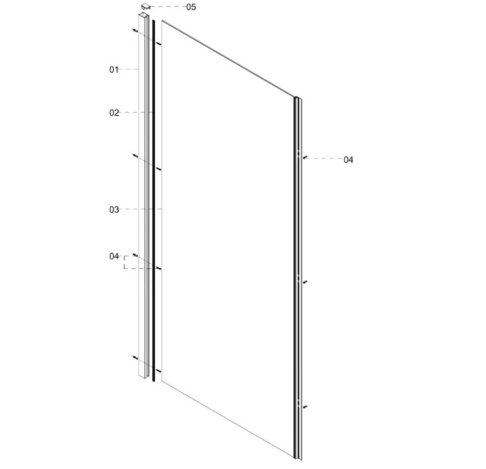 Душевая перегородка Creto Nota 700 мм стекло прозрачное профиль хром 122-SP-700-C-CH-6, EASY CLEAN