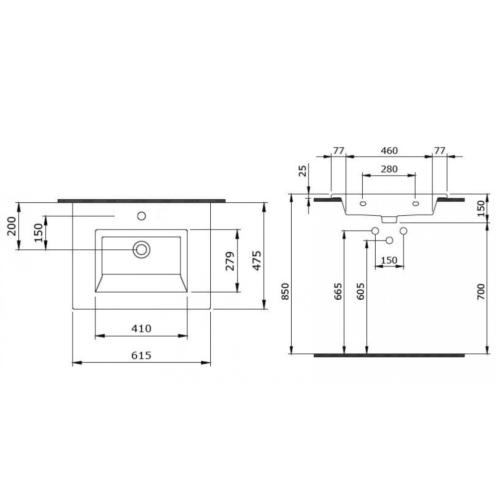 Раковина Bocchi Milano 1161-001-0126 белая