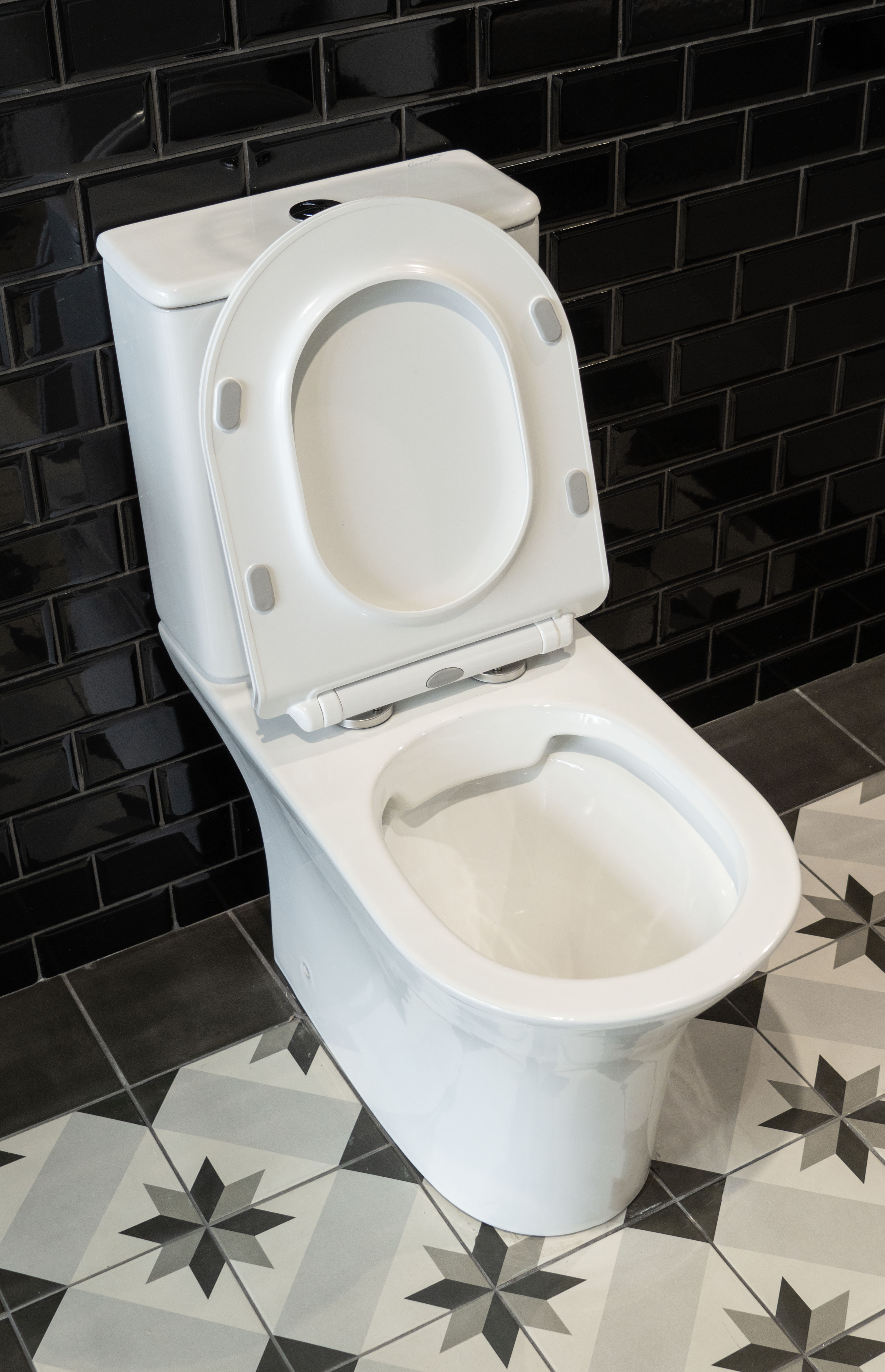 Унитаз-компакт безободковый Creto Cer C3 1003-002Cer-C3W с быстросъёмной крышкой-сиденьем микролифт Slim