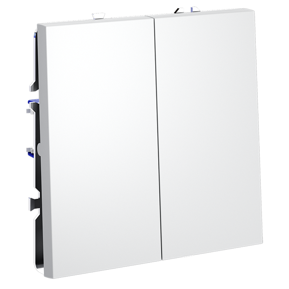 Выключатель встраиваемый VOLTUM S70 двухклавишный 10А, (белый матовый)