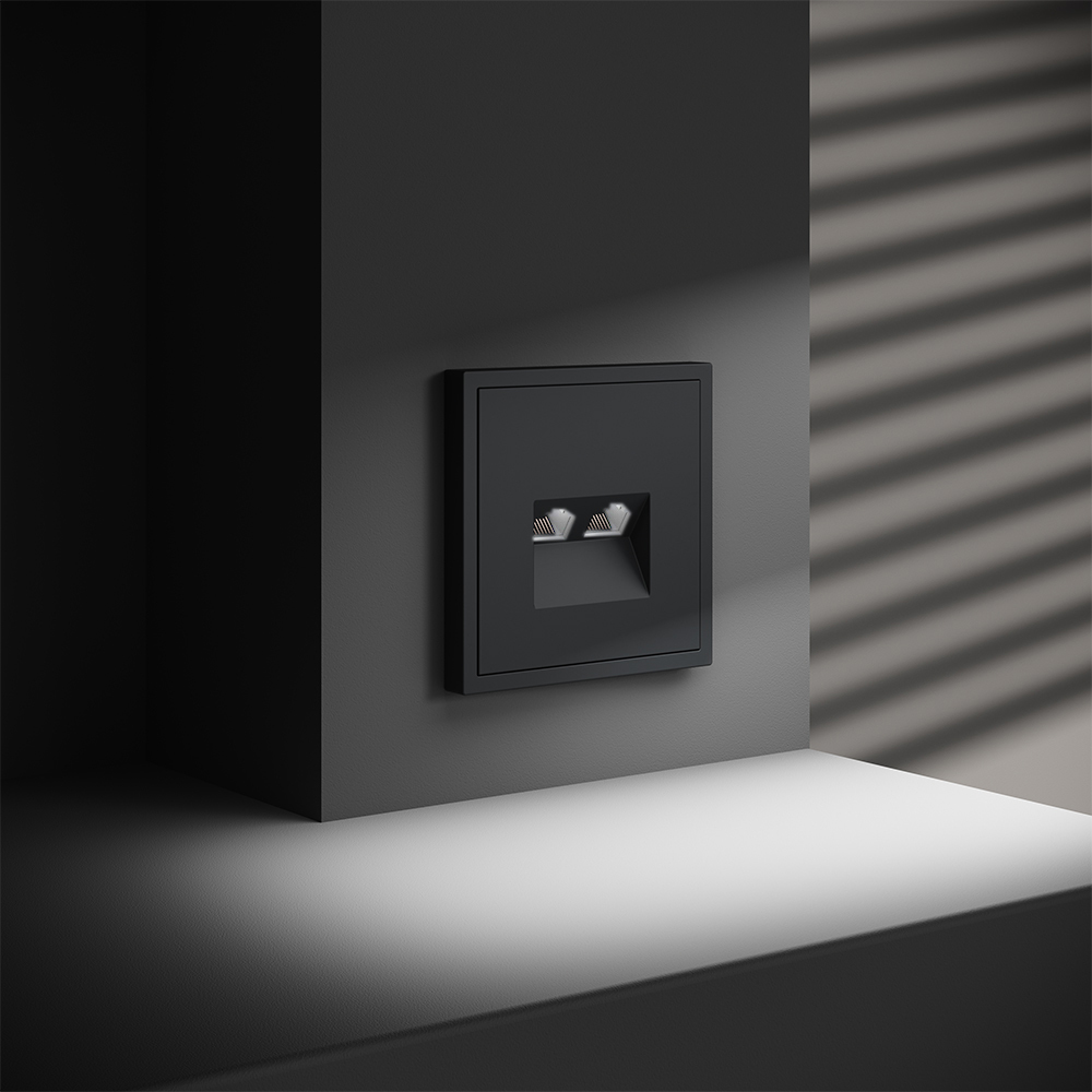 Розетка компьютерная встраиваемая VOLTUM S70 двойная RJ45+RJ45 кат.6, (графит)