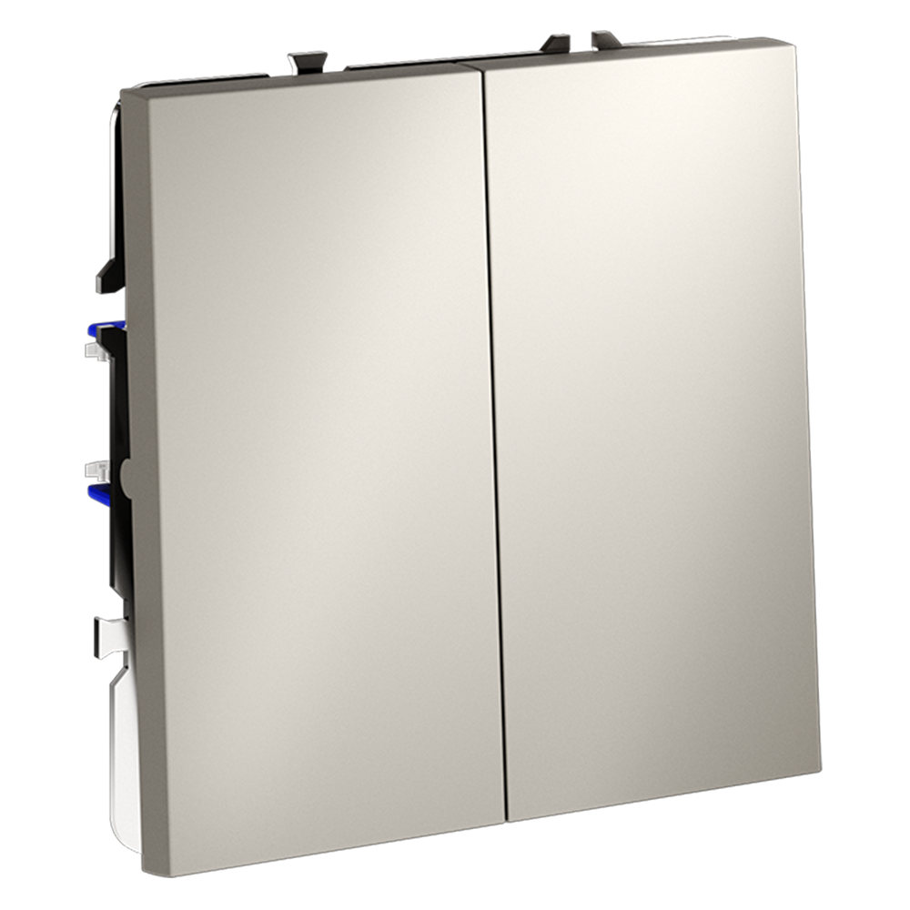 Выключатель встраиваемый VOLTUM S70 двухклавишный 10А, (кашемир)