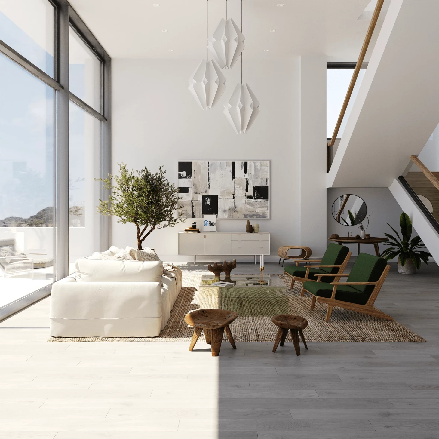 SPC Ламинат CM Floor Скандивуд (ScandiWood) 5 мм 01 Дуб Серый