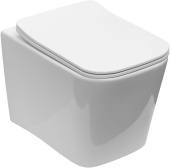 Унитаз подвесной безободковый Creto Logan L4 1004-001-L2W с крышкой-сиденьем микролифт, белый