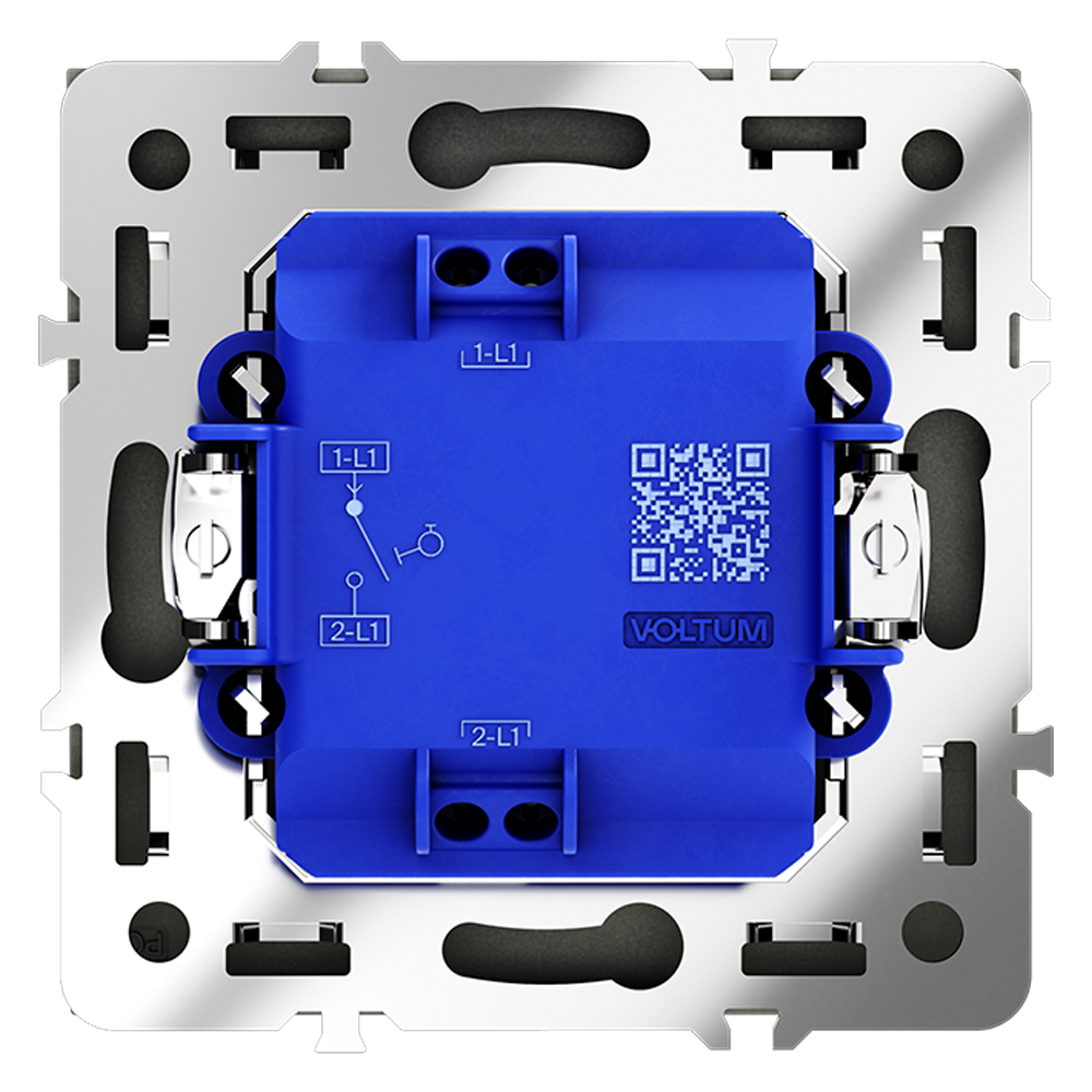 Выключатель с самовозвратом встраиваемый VOLTUM S70 одноклавишный 10А, (титан)