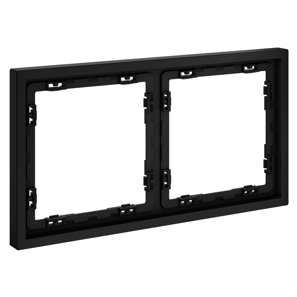 Рамка пластиковая VOLTUM S70 на 2 поста, (черный матовый)