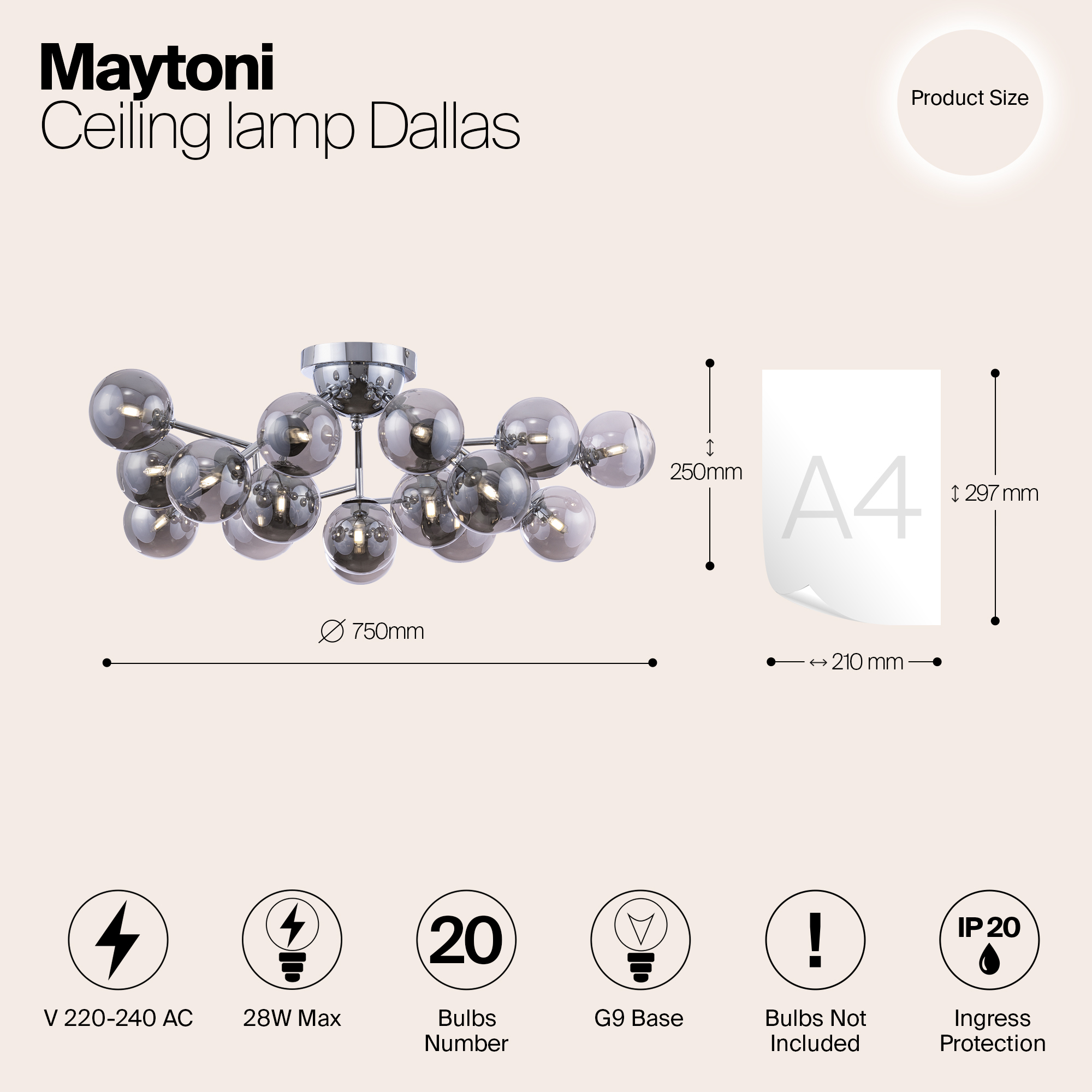 Потолочный светильник Maytoni MOD545PL-20CH