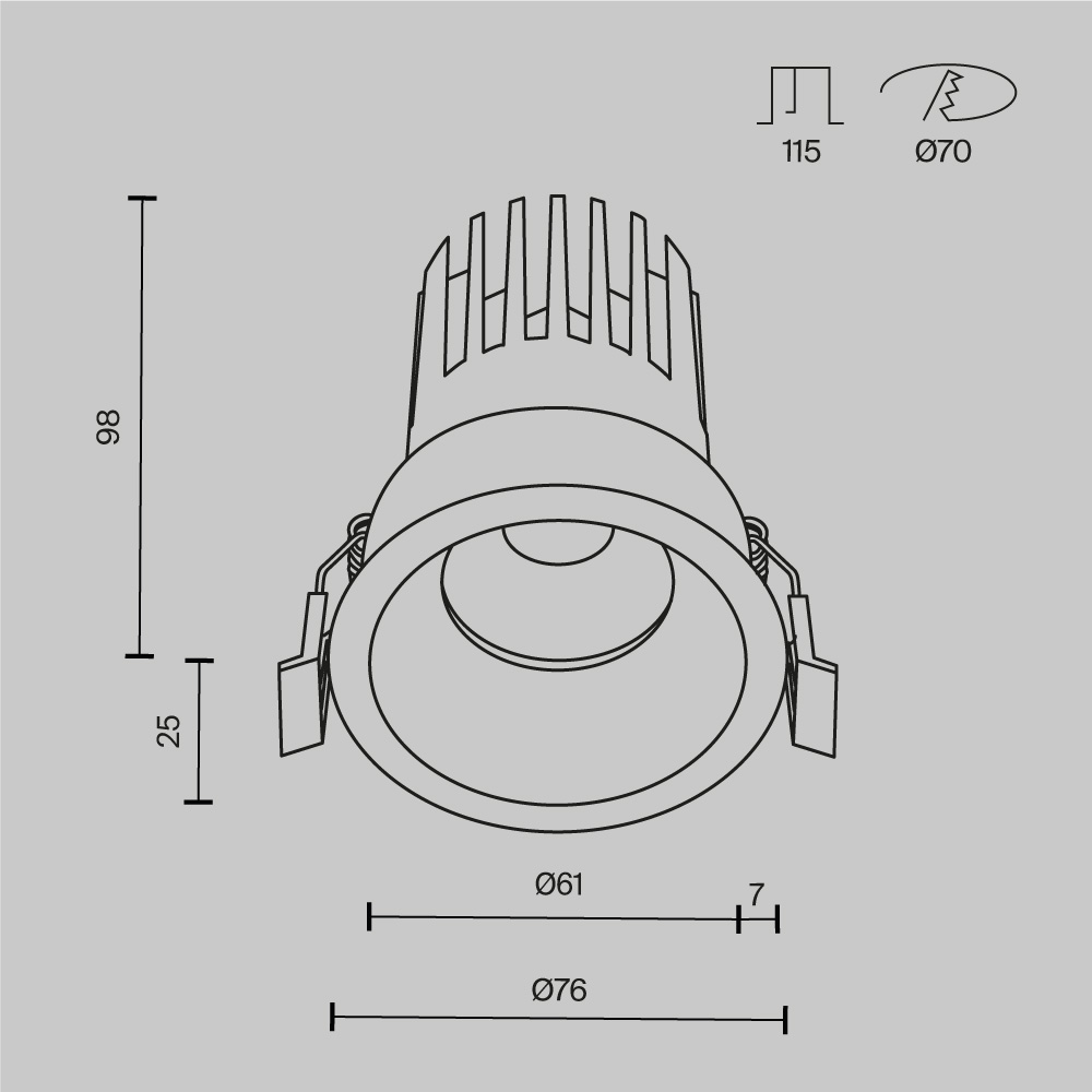 Встраиваемый светильник Technical DL117-15W-3K-W