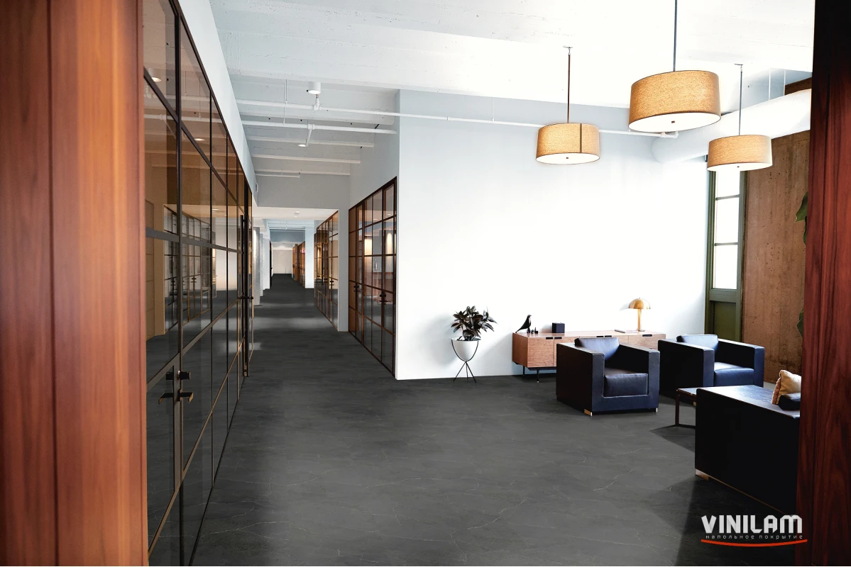 ПВХ плитка VINILAM  Allure Stone Glue 88809 Вулканический Черный Glue