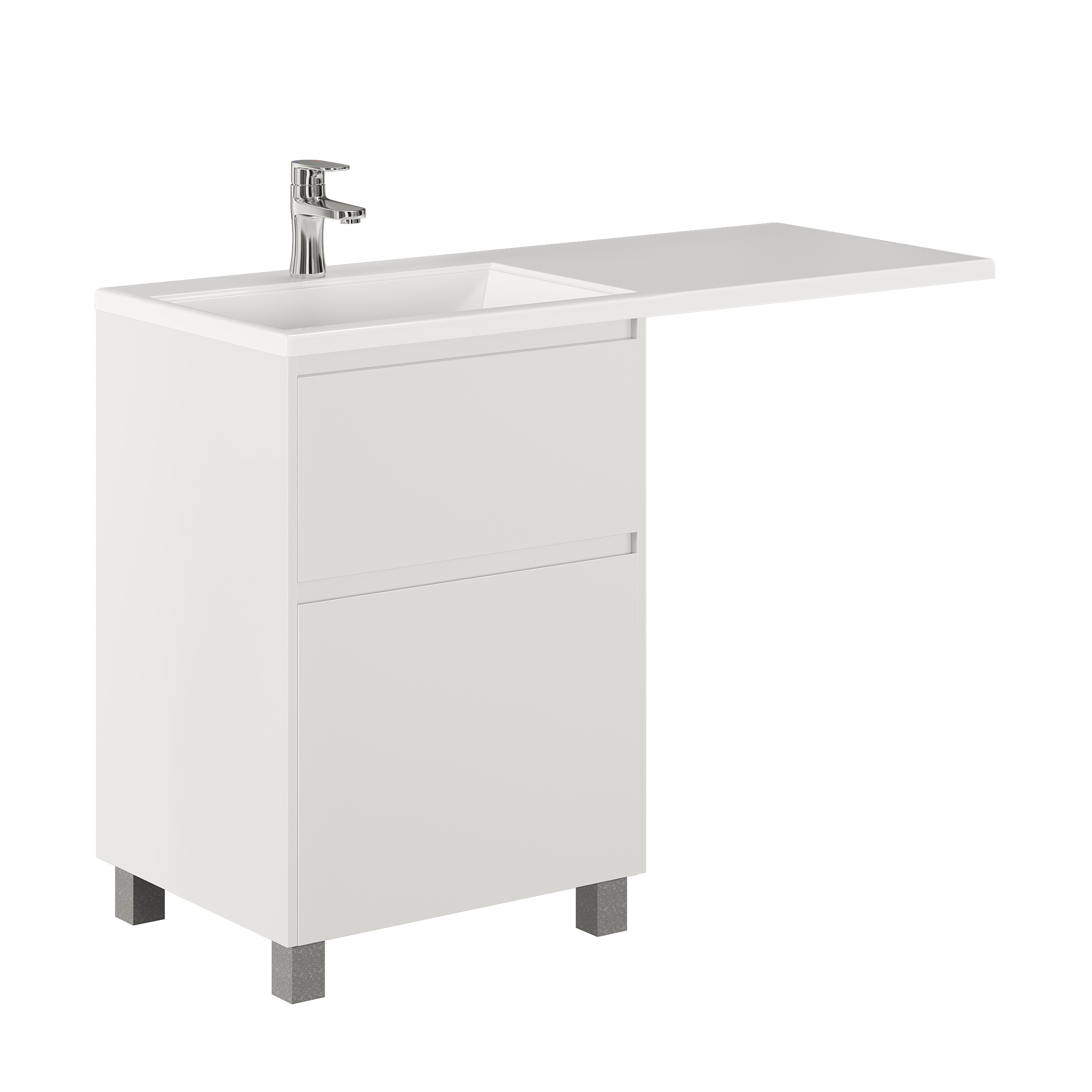 Тумба с раковиной напольная Creto Cafor White 120 левосторонняя