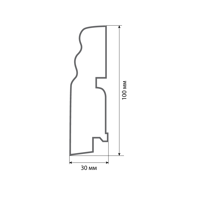 Напольный плинтус Finitura dekor RR Фигурный 100х30х2400/ 020