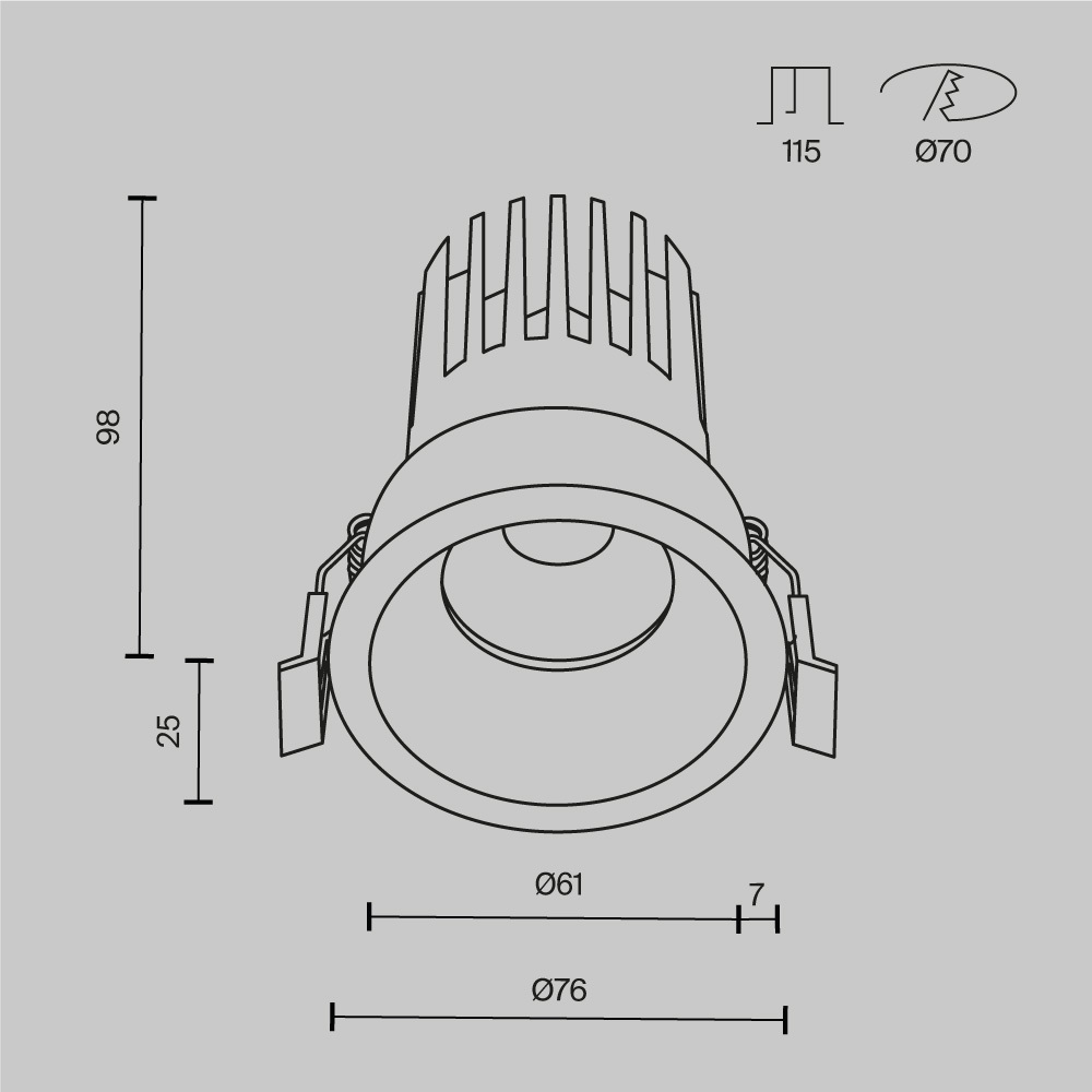 Встраиваемый светильник Technical DL117-15W-2.7K-W